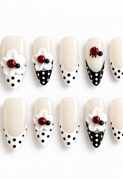 Lady-Bug 3D Press On Nails