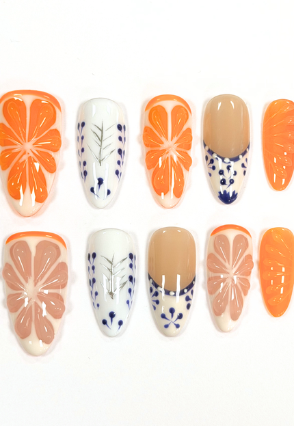 Greek Citrus Press On Nails