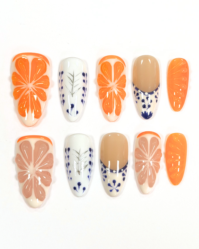Greek Citrus Press On Nails