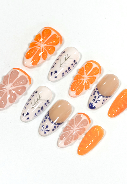 Greek Citrus Press On Nails