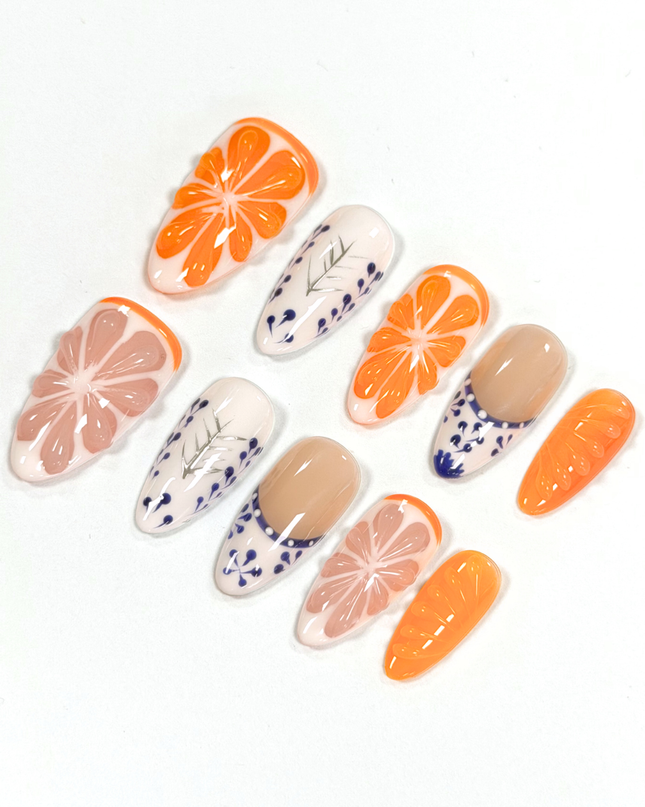 Greek Citrus Press On Nails