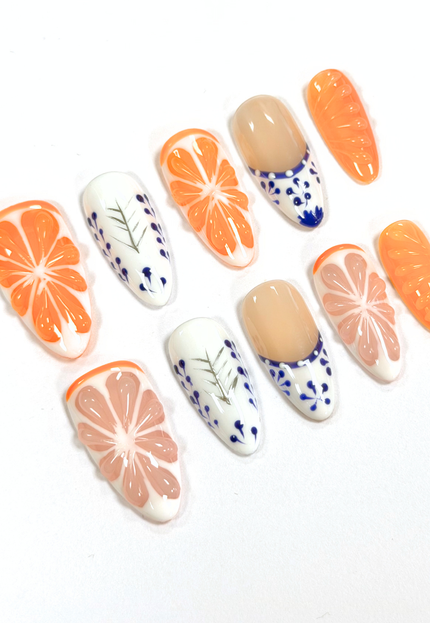 Greek Citrus Press On Nails