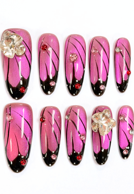 Crystal Butterfly Wing Press On Nails