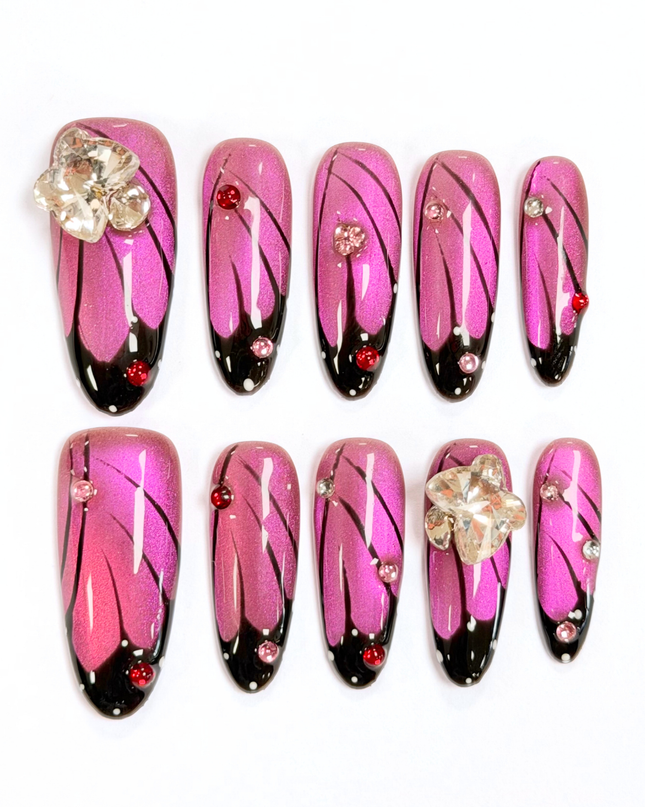 Crystal Butterfly Wing Press On Nails