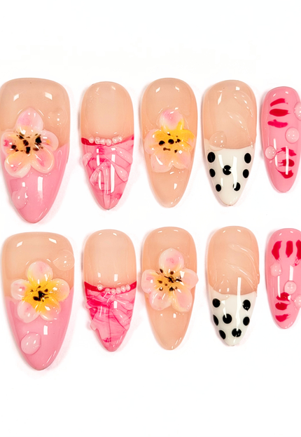 Pink Picnic Pop Press On Nails