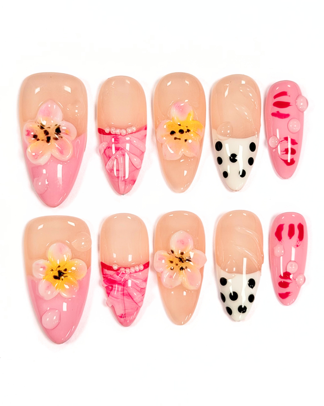 Pink Picnic Pop Press On Nails