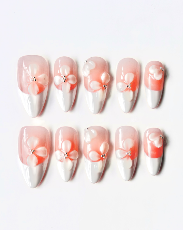 Coral Petal Press On Nails