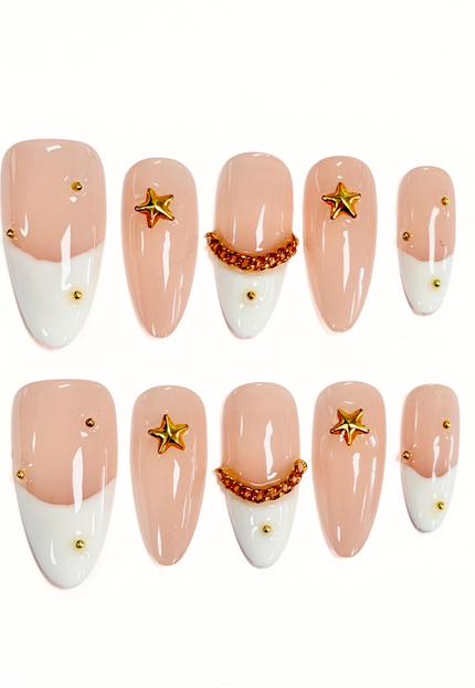 Golden Starlet French Press On Nails