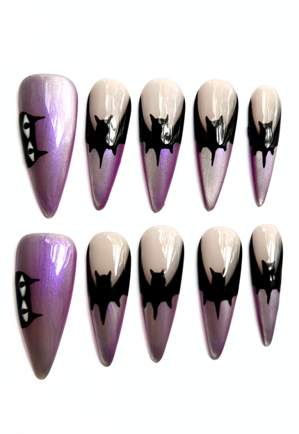 Cat Eye Bat Press On Nails