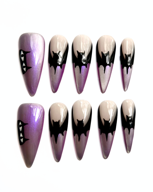 Cat Eye Bat Press On Nails