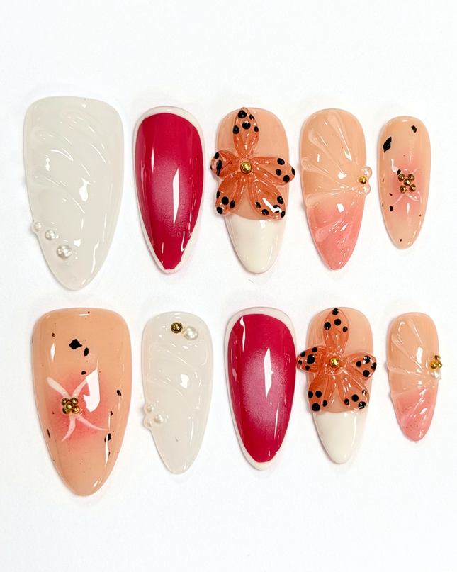 Peach Blossom Press On Nails