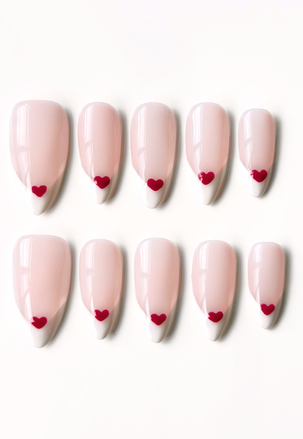 Sweetheart French Tip Press On Nails