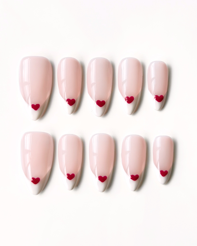Sweetheart French Tip Press On Nails