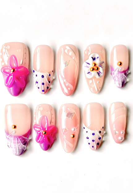 Pink Almond Press On Nails