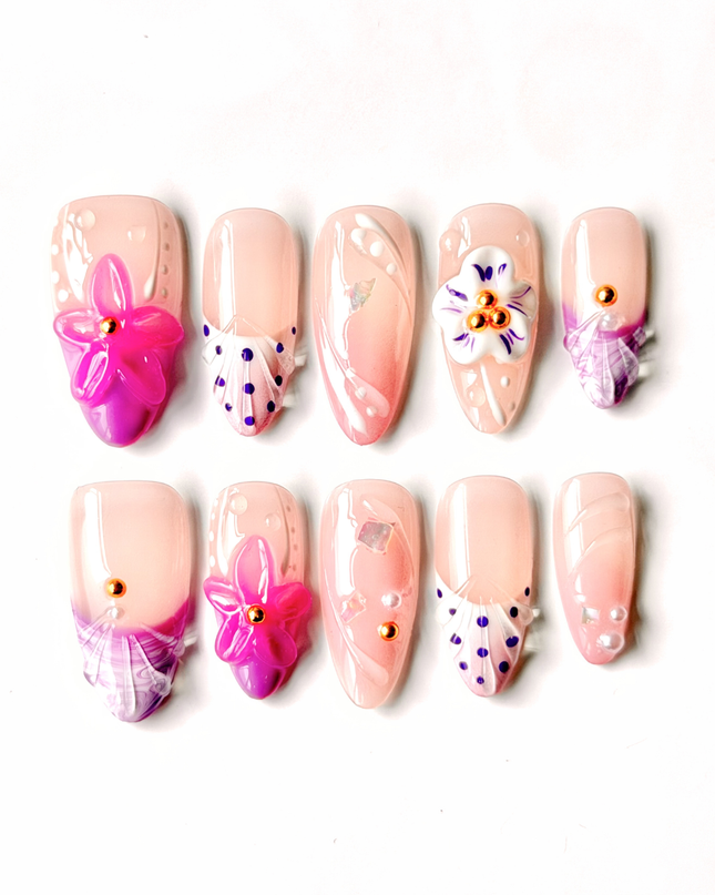 Pink Almond Press On Nails