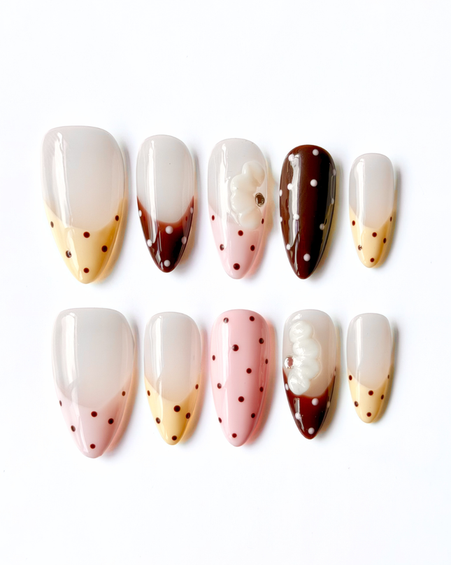 Neapolitan Dots Press On Nails