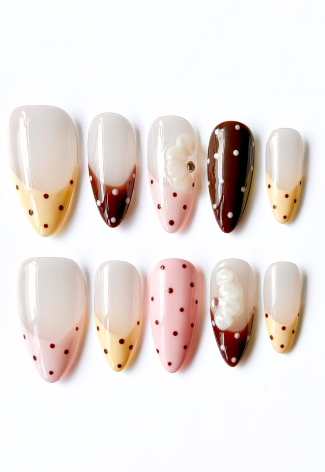 Neapolitan Dots Press On Nails