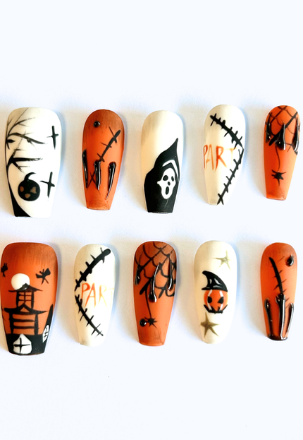 Halloween Party Press On Nails
