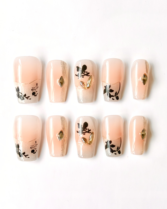 Peach Blossom Press On Nails