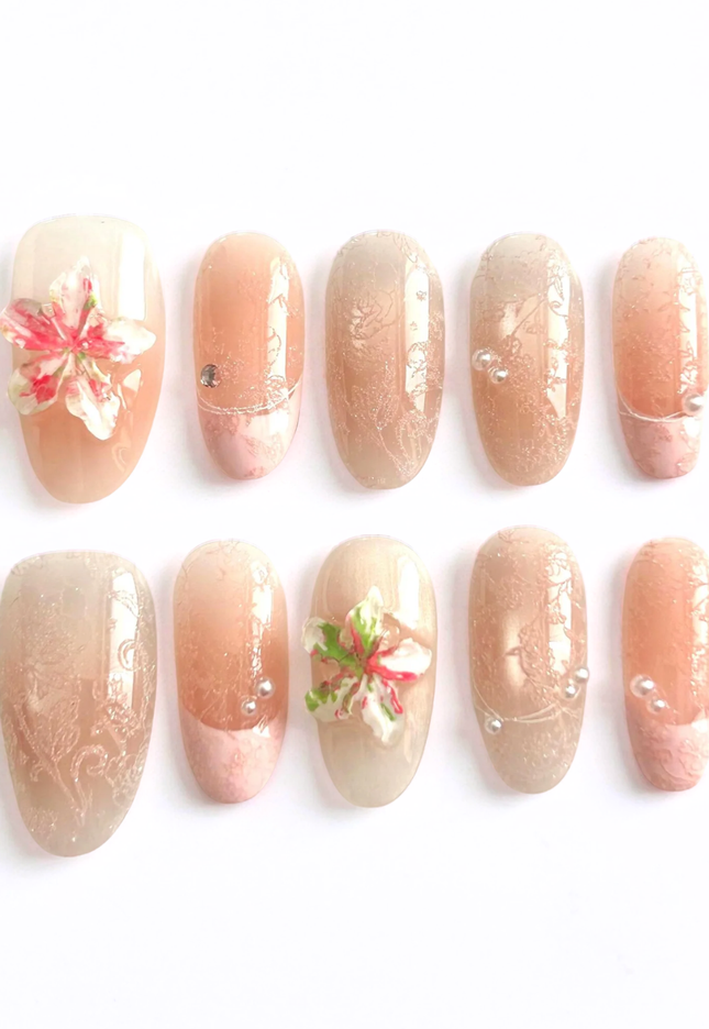 Blush Lily Press On Nails