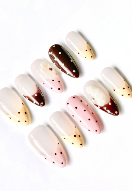 Neapolitan Dots Press On Nails