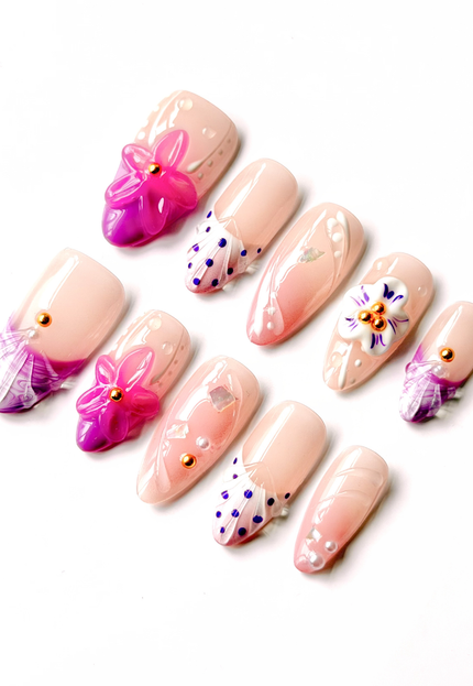 Pink Almond Press On Nails
