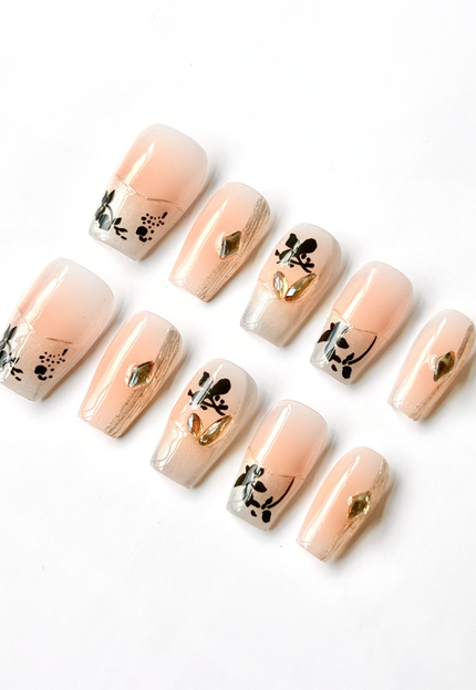 Nude Blossom Press On Nails
