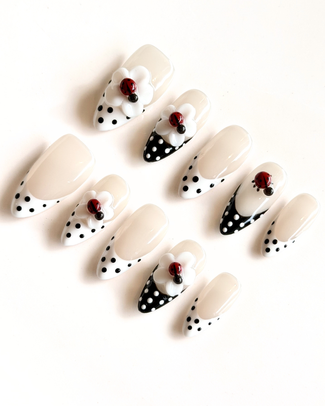 Lady-Bug 3D Press On Nails