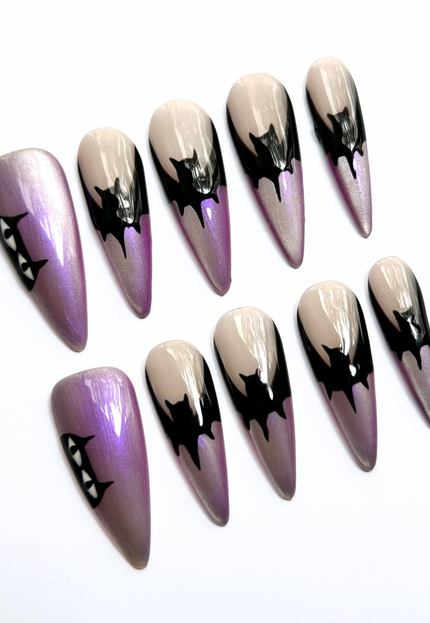 Cat Eye Bat Press On Nails