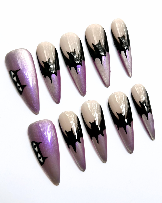 Cat Eye Bat Press On Nails