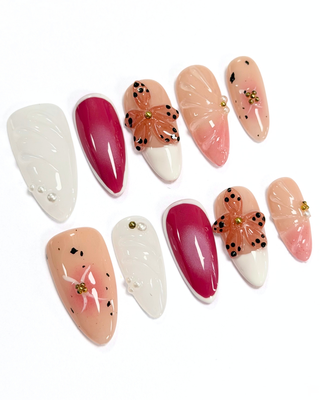 Peach Blossom Press On Nails