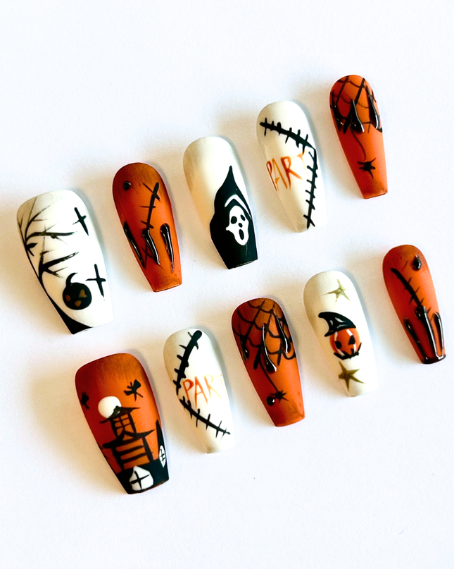 Halloween Party Press On Nails