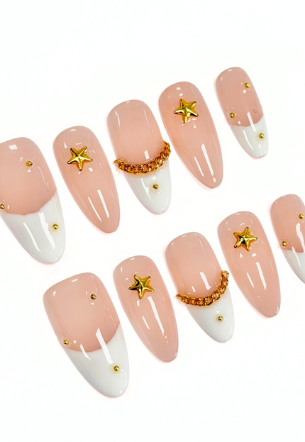 Golden Starlet French Press On Nails
