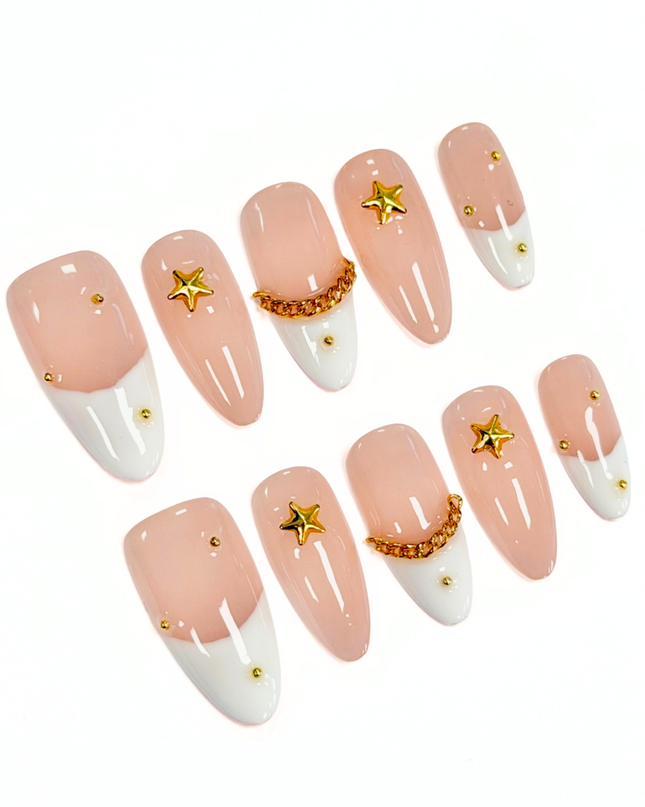 Golden Starlet French Press On Nails