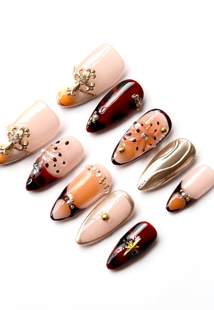 Orange Spring Press On Nails