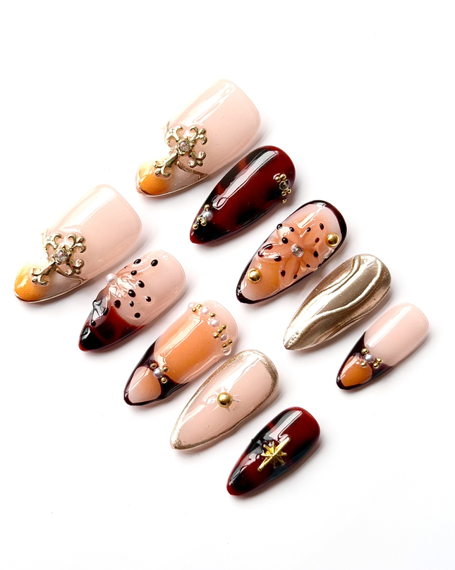 Orange Spring Press On Nails