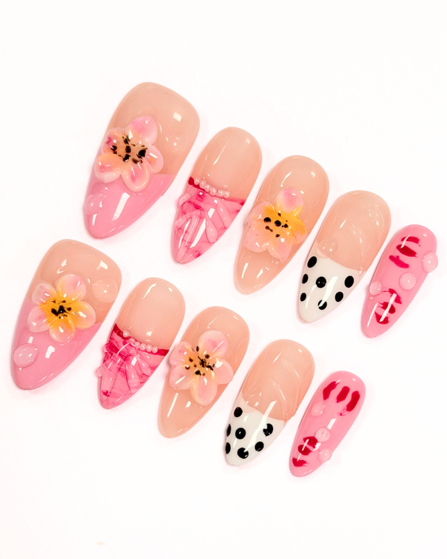 Pink Picnic Pop Press On Nails