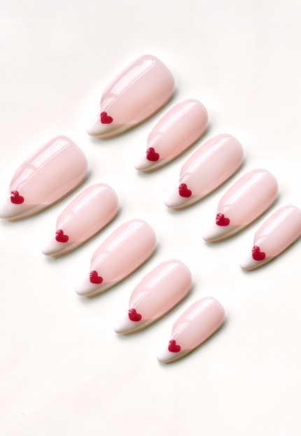 Sweetheart French Tip Press On Nails