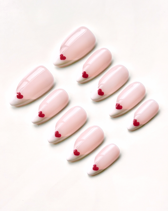 Sweetheart French Tip Press On Nails