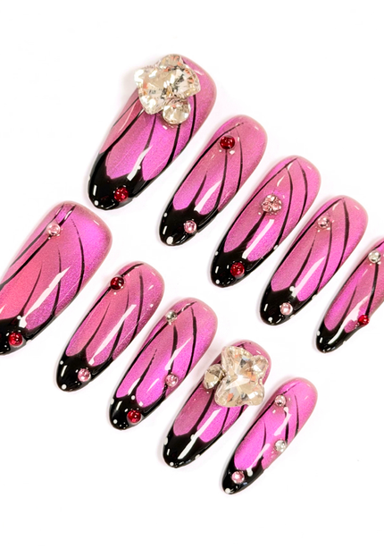 Crystal Butterfly Wing Press On Nails