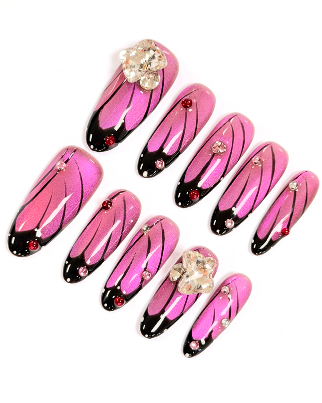 Crystal Butterfly Wing Press On Nails