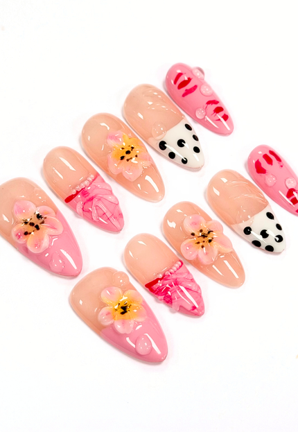 Pink Picnic Pop Press On Nails