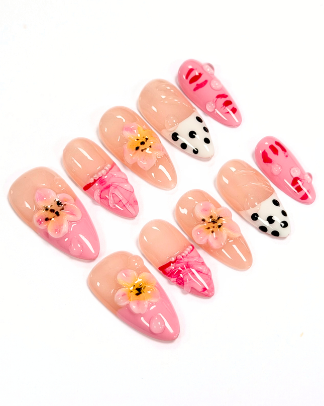 Pink Picnic Pop Press On Nails
