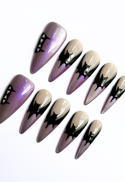 Cat Eye Bat Press On Nails