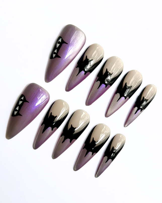 Cat Eye Bat Press On Nails