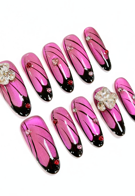 Crystal Butterfly Wing Press On Nails