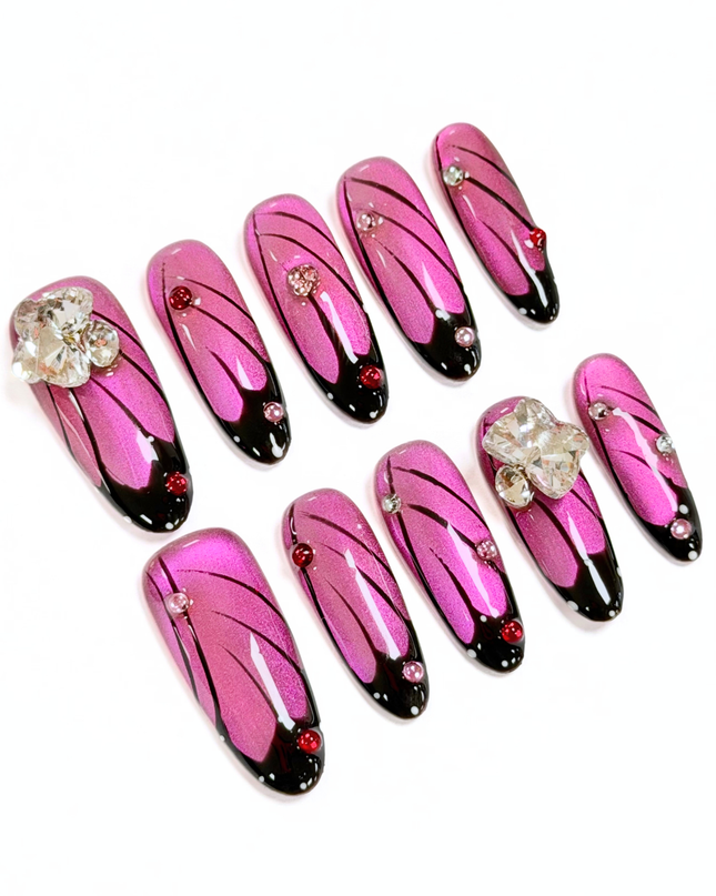 Crystal Butterfly Wing Press On Nails
