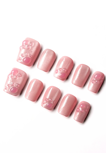 Blush Bubble Press On Nails
