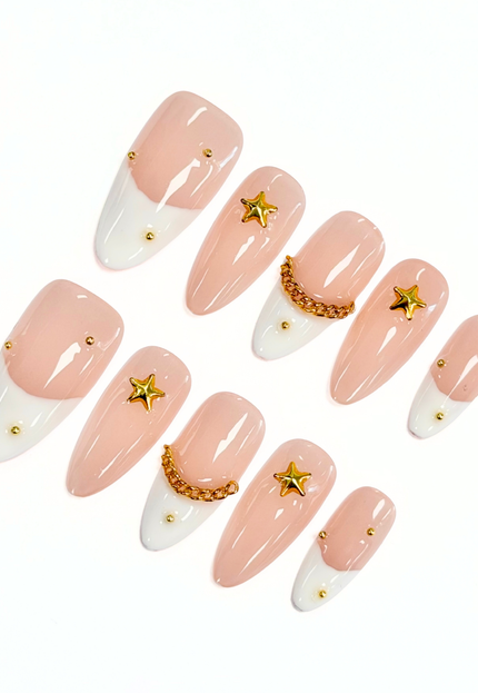 Golden Starlet French Press On Nails
