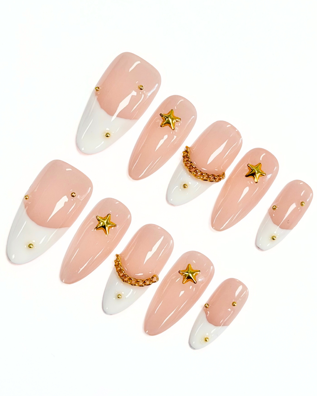 Golden Starlet French Press On Nails